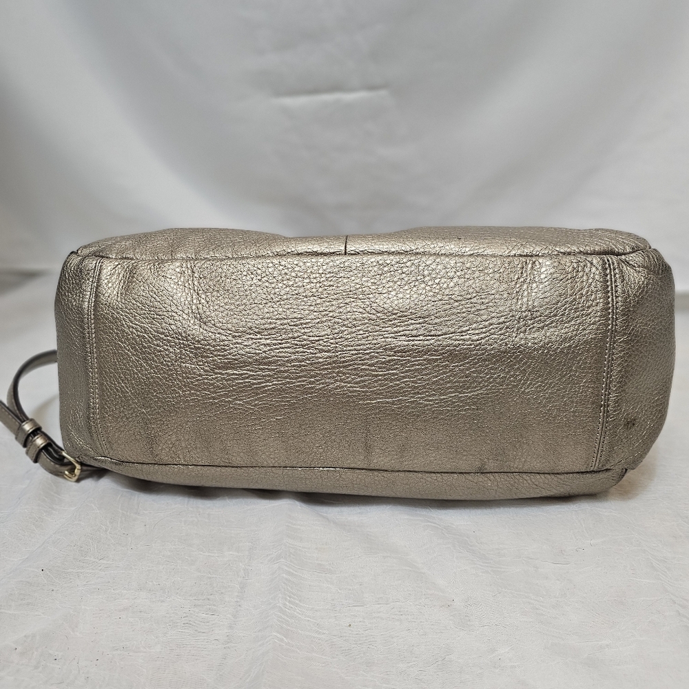 Authentic Coach Morgan Satchel | Style F35185 | Metallic Gold Pebbled Leather - Picture 8 of 16